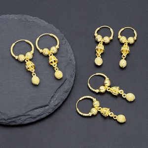 Wholesale Price <b>Fashion</b> Gold Plated Brass <b>Hoop</b> Drop <b>Earrings</b> <b>Hoop</b> <b>Earring</b> Dangling New <b>Earring</b> Designs Girls Jewelry Accessories - Product Image 2