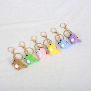 Mignon <span class=keywords><strong>mini</strong></span> dinosaure fil Crochet porte-clés Amigurumi Crochet jouets Animal poupée sac pendentif à breloque à la main Crochet dinosaure porte-clés - Product Image 6