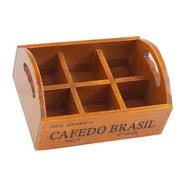 뜨거운 판매 고품질 크리 에이 티브 가정용 저장 상자 데스크탑 파편 나무 주최자 상자