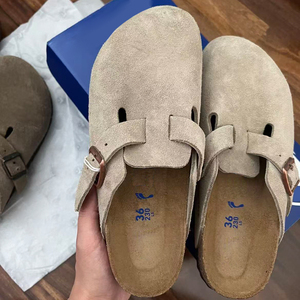 Mules et sabots unisexes de luxe en daim véritable de haute qualité, style <span class=keywords><strong>Birkenstock</strong></span>, sabots en liège pour femmes, pantoufles en cuir de luxe - Product Image 3