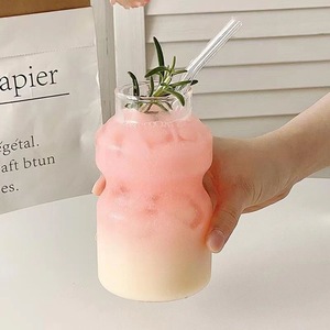 Tapa <span class=keywords><strong>de</strong></span> vaso <span class=keywords><strong>de</strong></span> <span class=keywords><strong>vidrio</strong></span> <span class=keywords><strong>de</strong></span> borosilicato resistente al calor <span class=keywords><strong>de</strong></span> 16oz, Pajita para té con leche, jugo <span class=keywords><strong>de</strong></span> Cola, estilo nórdico, colores personalizables, vasos Premium - Product Image 5