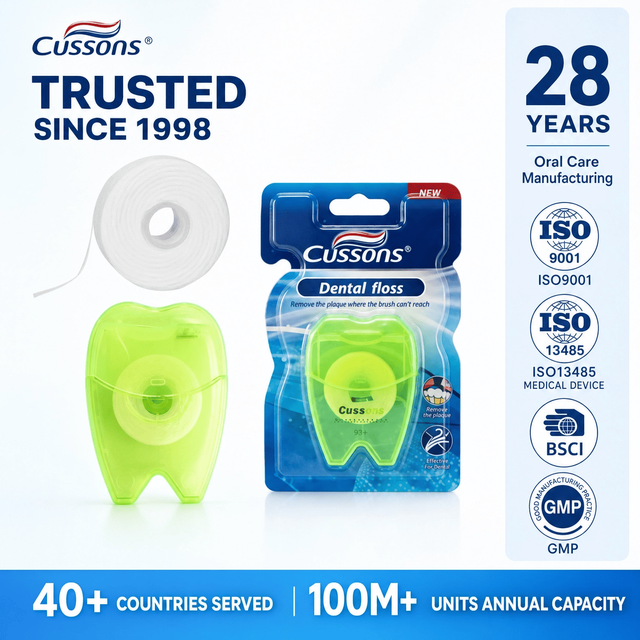 ISO Approved Bulk OEM Mint Flavor Oral Hygiene 50m Tooth Shape Keychain Box Flosser Dental Floss Charcoal Floss
