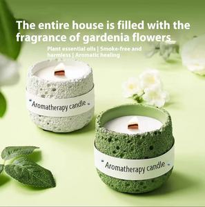 Vela Aromática de Cera de Soja Hecha a Mano de Estilo Nórdico Moderno en Vaso de Cemento Colorido para Aromaterapia, Dormitorio, Ambiente Navideño, Regalo Festivo - Product Image 1