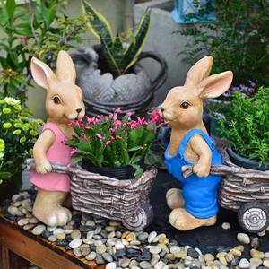 Dessin animé lapin MGO Pot de fleur jardin extérieur Pot décoratif avec oxyde de magnésium pour plantes paysagères et jardinières - Product Image 2