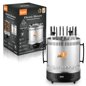 Aço inoxidável Rotisserie 11pcs Rotating Kebab Elétrica BBQ Espetos Grill