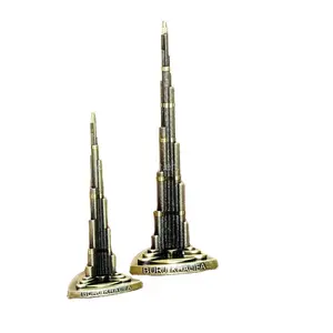 Vintage Decor Metal Craft Retro Antique Bronze Burj Khalifa Model Home Decoration