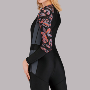 Women's Rash Guard Bathing Suit One Piece <strong>Swimsuits</strong> Floral Tropical Color-blocking Sun Protection UPF50+Surfing Canoeing Beach - Product Image 3