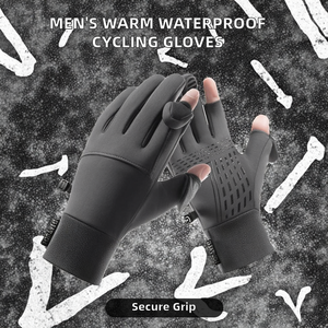 Gants unisexes thermiques d'extérieur à doigts entiers, à enfiler, pour l'hiver, le cyclisme, le ski, avec fonction écran tactile, chauds, imperméables, en polyester - Product Image 2