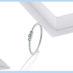 Jilina cincin perak murni S925 asli batu zirkon, dekorasi tangan dengan pelapisan Platinum pertunangan elegan sederhana