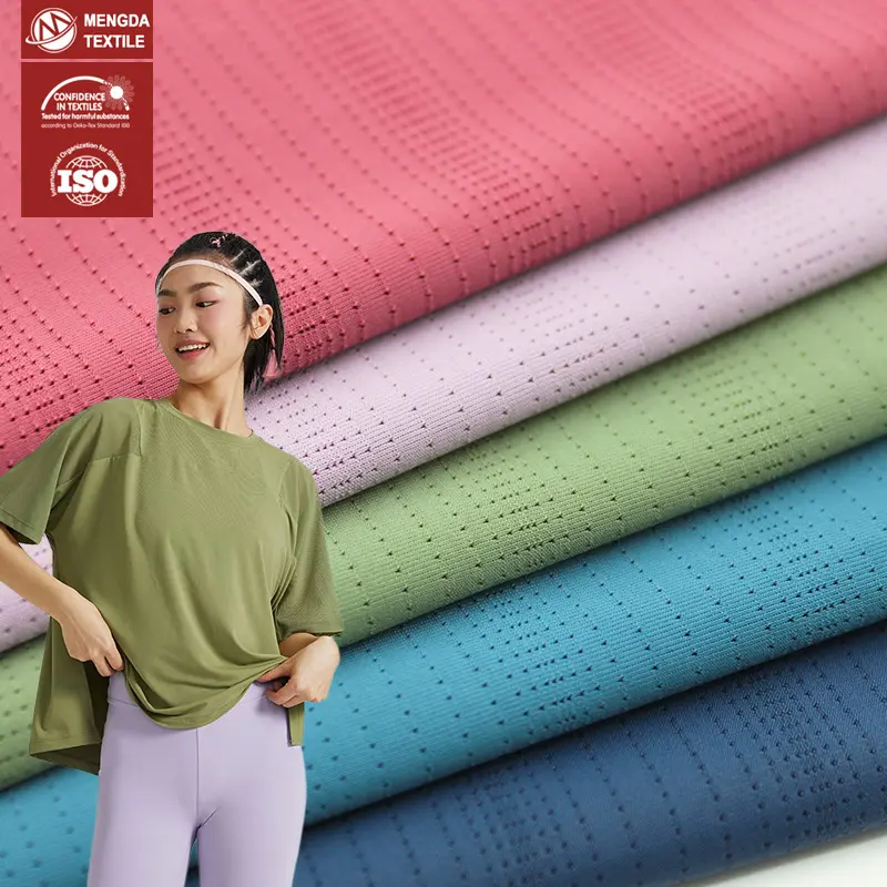 นีออนสีเขียวไนลอน4วิธียืดไนลอนไลคร่าผ้าราคาถูกสำหรับกีฬาสวมใส่เสื้อโยคะ