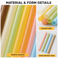 Pailles comestibles personnalisées en amidon, multicolores et multi-saveurs, 200 mm x 8 mm, pour restaurants, événements, traiteurs – Solution de boisson durable