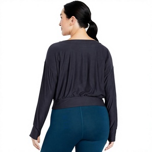 Camiseta de Manga Larga para Mujer, Ligera, Cuello Redondo, Informal, Mezcla de Algodón Suave, Proveedor de Fábrica al por Mayor - Product Image 4