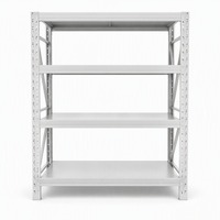 Étagère de stockage en tôle robuste pour entrepôt et garage, étagères sans boulons, métal, 4 niveaux, empilables, 200 kg, étagère en acier pour entrepôt