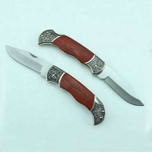 थोक स्टेनलेस स्टील ब्लेड तह कैंपिंग सर्वाइवल पॉकेट चाकू रोसवुड हैंडल और सुरक्षित लॉक के साथ - Product Image 3