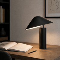 Lampu Meja Logam Minimalis Modern dengan Kap Lampu yang Dapat Disesuaikan, Lampu Hias Samping Tempat Tidur Soket Ganda E27 untuk Ruang Tamu, Kamar Tidur, Ruang Belajar