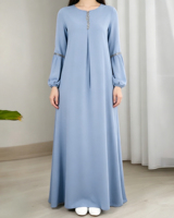 Nouvelle Arrivée 2026 – Robe Abaya Modeste Ramadan Élégante Verte à Paillettes Manches Longues pour Femmes Musulmanes de Dubaï et du Moyen-Orient – Personnalisable