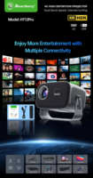 Proyektor Mini Android 4K HT12Pro Baru, Dapat Diputar 180 Derajat, Portabel, Profesional, untuk Game dan Video, Cocok untuk Home Theater