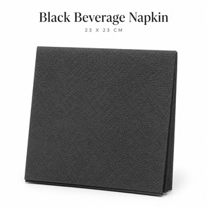 Serviettes de table noires pour boissons 23x23 cm, 4 plis, format cocktail, jetables, en pâte de bois vierge, 2 épaisseurs - Product Image 3