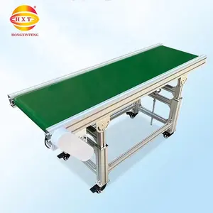 HXT Pvc Belt Conveyor Materials Handling Assembly Line Green Pvc Belt Conveyor