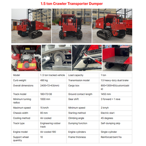 Mini Dumper Cingolato Ribaltabile da 1, 1.5, 2, 3 Tonnellate, Camion da Trasporto Fuoristrada - Product Image 4