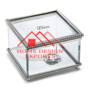 Boîte à bijoux en verre pour femmes, boîte de rangement en verre transparent fait à la main de haute qualité, boîte à montres, boîte à bagues et boîte à cadeaux - Product Image 1