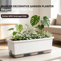 Kit de Jardinière Carrée de Luxe avec Système d'Auto-Arrosage et Trous de Drainage, en Plastique Durable pour Légumes et Herbes – Idéal pour Jardin et Balcon