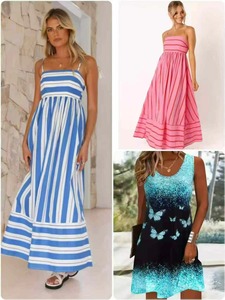 Vestido Maxi con Estampado de Leopardo Dulce, de Venta Caliente Transfronteriza, 2026, de Color Sólido, de Voile y Spandex, Moda Casual - Product Image 3