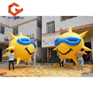 Balon tiup PVC raksasa dengan balon wajah senyum, iklan tanaman tiup Promosi bunga matahari - Product Image 1