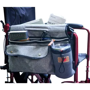 OEM Factory Walker Double-Side Pouch Mobility Aid Package Bag and Organizer for Medical Chairs Wheelchair Side Bag