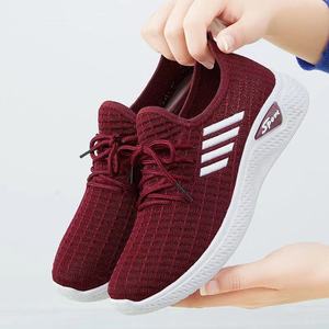 Nouvelles chaussures de marche <span class=keywords><strong>compensées</strong></span> pour femmes, <span class=keywords><strong>baskets</strong></span> <span class=keywords><strong>basses</strong></span> en maille respirante à lacets, chaussures de sport décontractées plates pour femmes - Product Image 4