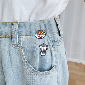Serie de productos de café hechos a mano de dibujos animados Vintage, broche, taza, máquina de café, accesorios de diseño de estilo, insignia, regalo para amantes del café - Product Image 3