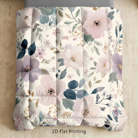 Ensemble de couette imprimé floral 3 pièces, impression 2D, bicolore, couette chaude d'hiver, ensemble de literie doux et moelleux