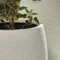 Pot Bunga Serat Kaca Buatan Tangan Motif Batu Bertekstur, Dilengkapi Lubang Drainase, Tahan Lama, Ramah Lingkungan, Ukuran Dapat Disesuaikan, Untuk Taman Luar Ruangan