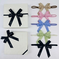 Vente en gros de bandeaux élastiques personnalisés de luxe imprimés avec des nœuds papillon, durables, écologiques, en polyester, pour la Saint-Valentin, Noël, anniversaire