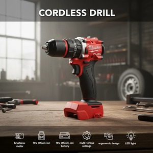 โรงงานขายส่งเครื่องมือไฟฟ้าขนาดกะทัดรัด Milwaukee 18V สว่านปรับความเร็วได้ ใช้ในพื้นที่แคบ ใช้งานกลางแจ้ง ไร้สาย Brushless 13 มม. - Product Image 4
