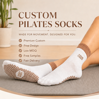 Chaussettes antidérapantes de haute qualité pour femmes, chaussettes de sport d'intérieur, de fitness, de danse, de pilates, chaussettes de yoga personnalisées