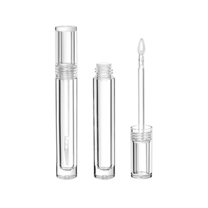 Wholesale in stock transparency lip gloss tubes empty round shape lip gloss container tube cosmetic packaging