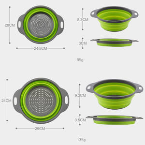 Panier de drainage multifonctionnel pliable et télescopique en TPR écologique pour le nettoyage et le lavage des légumes et des fruits, idéal pour la cuisine domestique - Product Image 5