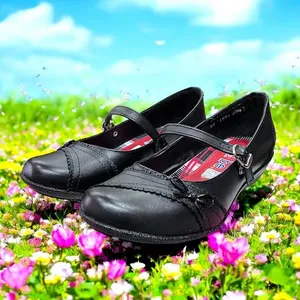 Picolina Scarpe basse da scuola in pelle da donna con punta tonda e chiusura con fibbia, comode, taglia adulto 1604 - Product Image 4