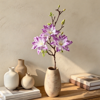 Fleur artificielle en soie Lotus Magnolia, toucher réaliste, en mousse PU, faite à la main, moderne, pour la maison, vase, mariage, Saint-Valentin, arrangement floral