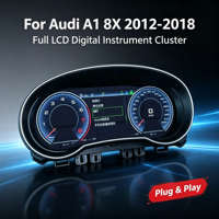 Tableau de bord LCD complet Yuefu 12,3 pouces pour Audi A1 2012-2018, Plug & Play, conserve la carte PCB d'origine, interconnexion mobile, garantie 1 an