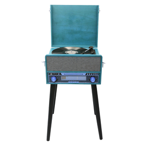 Consola Clásica de Madera para Tocadiscos HiFi con Patas, Reproductor de Vinilo, Codificación USB, Bluetooth, <span class=keywords><strong>Radio</strong></span> AM/FM, Proveedor OEM - Product Image 1