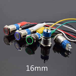16mm Switch 6V 12V 24V 220V <strong>Self</strong> <strong>lock</strong>/Momentary Metal <strong>Push</strong> <strong>Button</strong> Switch LED Light reset Car Start <strong>Button</strong> Power <strong>Button</strong> blue - Product Image 2
