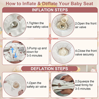 Siège gonflable pour bébé |   Siège de sol portable pour bébé, chaise gonflable pour nourrissons de 3 à 36 mois, maison et voyage - Ours brun