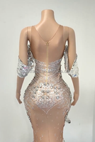 Robe de mariage personnalisée en satin perlé avec bustier et fente haute, robe haute couture avec traîne, Roupa Vestido Largo De Mujer