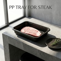 Plateau d'emballage en blister PP personnalisé pour viande, poulet, bœuf, steak, pour la vente en gros et l'affichage en supermarché