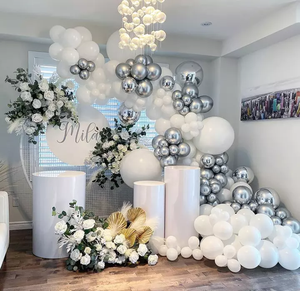 <span class=keywords><strong>Winter</strong></span> <span class=keywords><strong>Wonderland</strong></span> Copo de nieve Navidad Muñeco de nieve Fiesta Decoración DIY cromo Plata blanco Boda Cumpleaños Globo Guirnalda Kit - Product Image 2