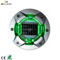 Borne de signalisation routière solaire en aluminium encastrée pour autoroute |   Lumière d'avertissement LED clignotante RGB IP68, portée visuelle de 600 m, capacité de charge de 40T