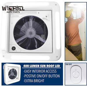 Nouveau ventilateur de toit WINFULL 12V avec lumière LED, levage manuel réversible pour camping-car - Product Image 3