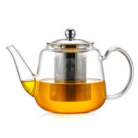 Service à café et thé PSC 1L en verre borosilicate de haute qualité, design moderne, résistant aux hautes températures, écologique, fabriqué au Zhejiang, en stock